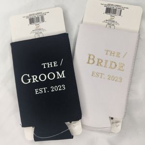 Bride and Groom Can Coozies
